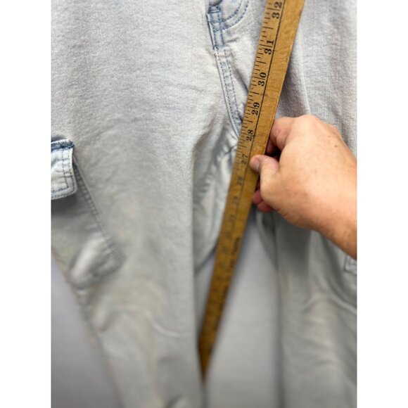 Almost Famous Cargo Light Wash Jeans High Rise Stretch Size XL - Picture 6 of 9